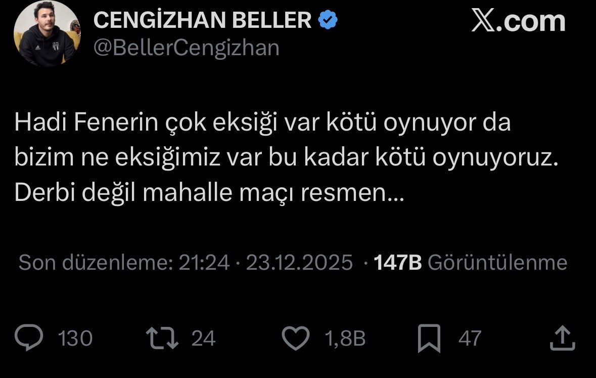Feeneerbahcem's tweet photo. @BellerCengizhan En yakın zamanda psikolojik destek almanı öneririm. https://t.co/feNFWf2Gik