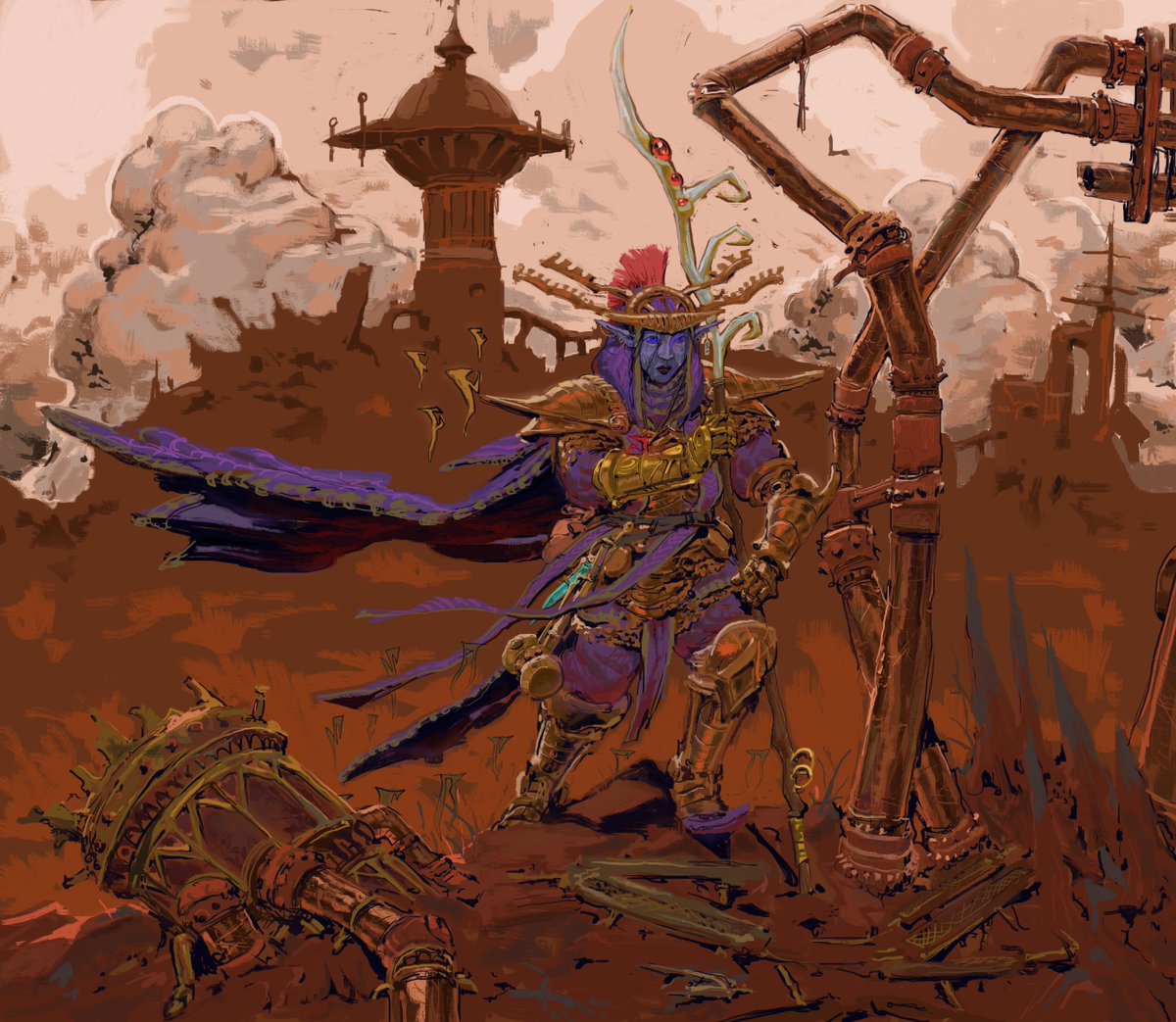 TheFaiao's tweet photo. Nerevarine’s Rise

Depiction of the inversion of ALMISIVI and just ascension of Neht through the denial of the Heart.

Wraithguard casts a divine formulae which can only be solved for Neht. In her heart the  rune of Yoodt is rescued and mourned. https://t.co/aW9x6rbmVd