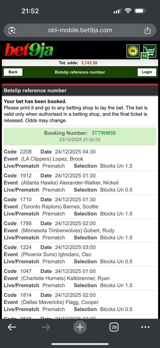 Kdrumz41's tweet photo. NBA Special Tonight 🏀🏀🍀🍀

3TTXWCT
3TTX3GD
3TTWWBL
3TTXM56

#Bet9jaCode #Bet9jaCode 

@Ekitipikin @Opeolu_waa @KakiJunior1 @Ada_Daddyya @CHIZZY_BB @sirchucho @spiriitual @LouieDi13 https://t.co/epY5cFLVlN