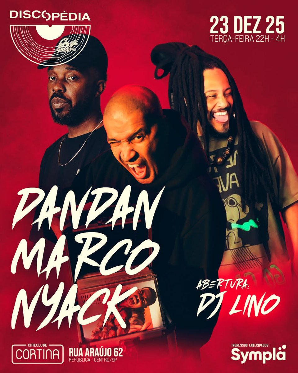 _Discopedia's tweet image. Última Discopédia de 2025!

A Sensacional de São Paulo, encerra o ano em grande estilo com um dos melhores especiais, "Beyoncé"!

Hoje, 23/12/2025, a partir das 22h no Cineclube Cortina.

DJs DanDan, Marco &amp;amp; Nyack nos toca-discos.
Abertura, DJ Lino.

Ingressos esgotados!