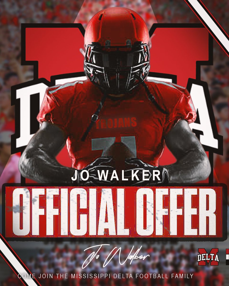 JosefWalker26's tweet image. Giving all Glory to God to receiving my first football offer from Mississippi Delta CC. Thank you @CoachTucker25 for this opportunity .