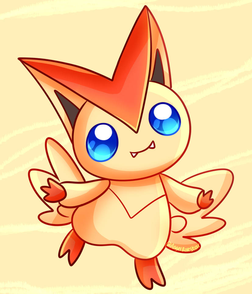 Art by: <a href="/Angelrosestar/">Angel</a> 
Found on: Deviantart 

Tini Tini!

#Victini #Pokémon