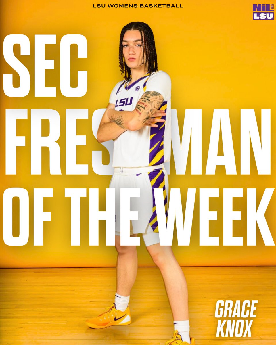LSUNILStore's tweet image. Rep your SEC Freshman of the Week: @G_mmoney2 🐯🐯
➡️: nil.store/lsu/lsu-grace-…