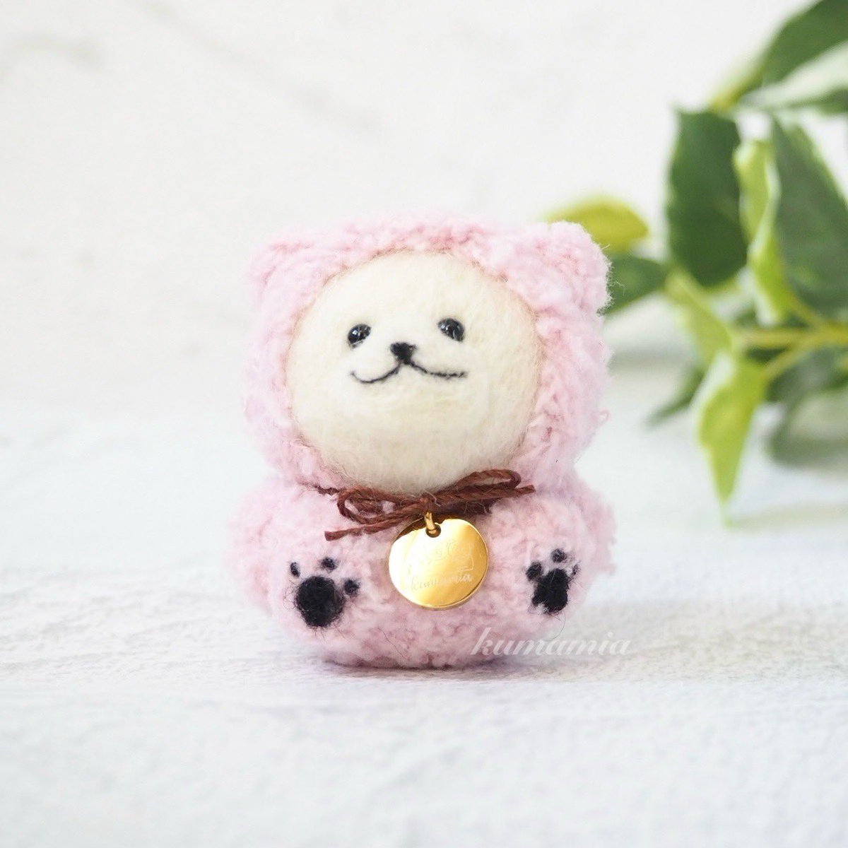 【確認用】ピンクのおミミのくまさん✽羊毛フェルト