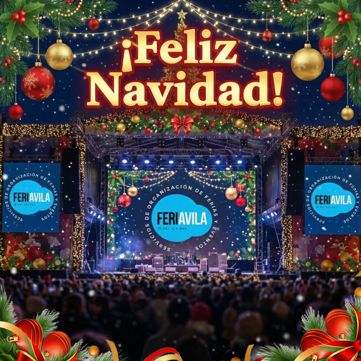 "Después de un 2025 vibrante, lleno de música y momentos compartidos en cada festival, ha llegado el momento de encender las luces más importantes: las de vuestro hogar.

Vuestra confianza ha sido nuestro mejor cartel. Todo el equipo de FeriÁvila os desea una ¡FELIZ NAVIDAD!"