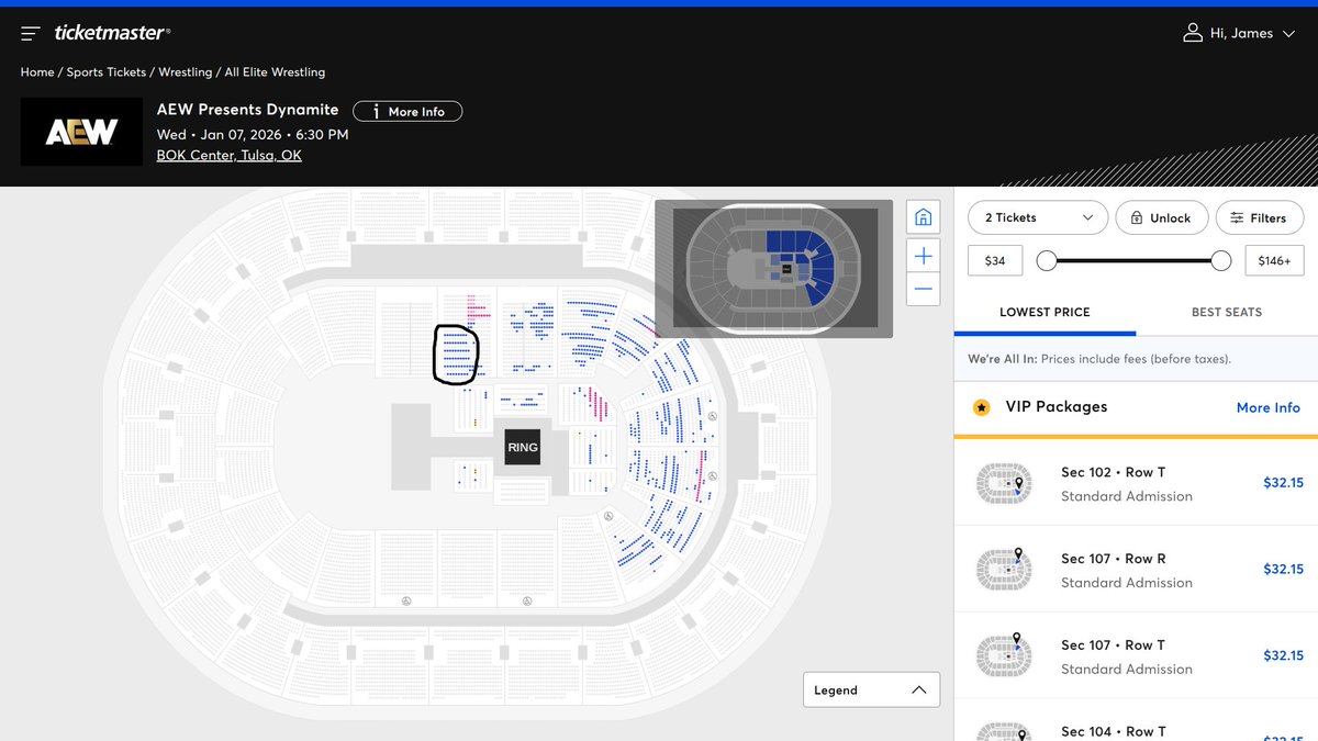 AEW Ticket Map Updates tweet media