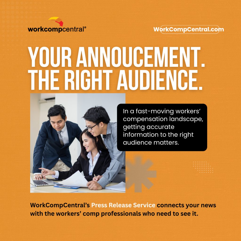 WorkCompCentral's tweet image. News moves fast in workers’ comp.
WorkCompCentral’s Press Release Service puts your announcements in front of a highly targeted WC audience—right alongside the news they trust.

Details: workcompcentral.com/press-release
#WorkersComp #IndustryNews #WorkCompCentral
