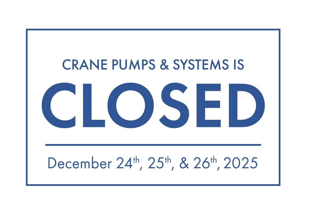 CranePumps's tweet photo. Thank you to our customers, partners, and team for a great year. Our offices are closed for the rest of the week and will reopen on Monday, December 29. Wishing you a safe and happy holiday season! https://t.co/t28IZDt2fF
