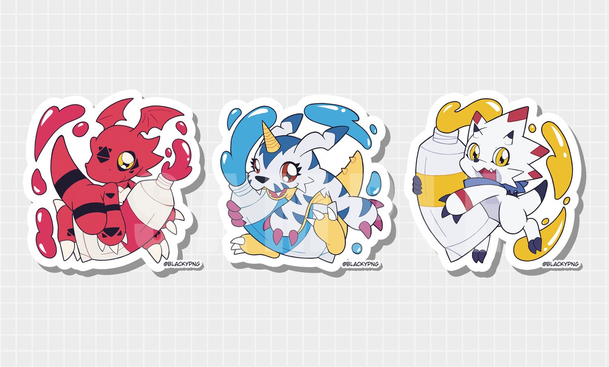 🎨digimon x paint🖌️some charms i did for confuror 2025! 🔴🔵🟡
#digimon #デジモン