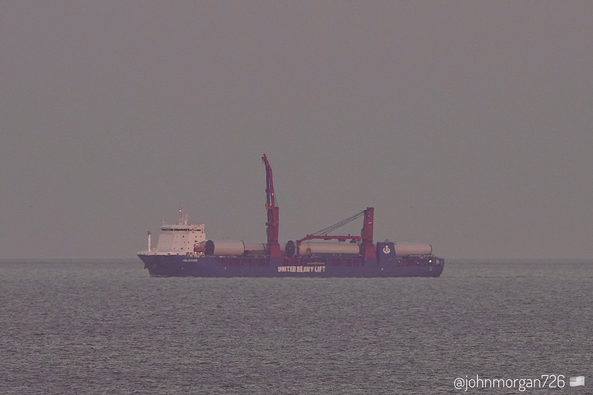 johnmorgan726's tweet photo. Sailing under the flag of Portugal ๐ต๐น the UTL FUTURE, IMO:9808845 en route to Portsmouth (US-PTM) Virginia with more turbine parts for the @DominionEnergy Coastal Virginia Offshore Wind (#CVOW) farm construction project. #ShipsInPics #HeavyLoadCarrier #UnitedHeavyLift #UHLFuture https://t.co/3zAl4Xldnb