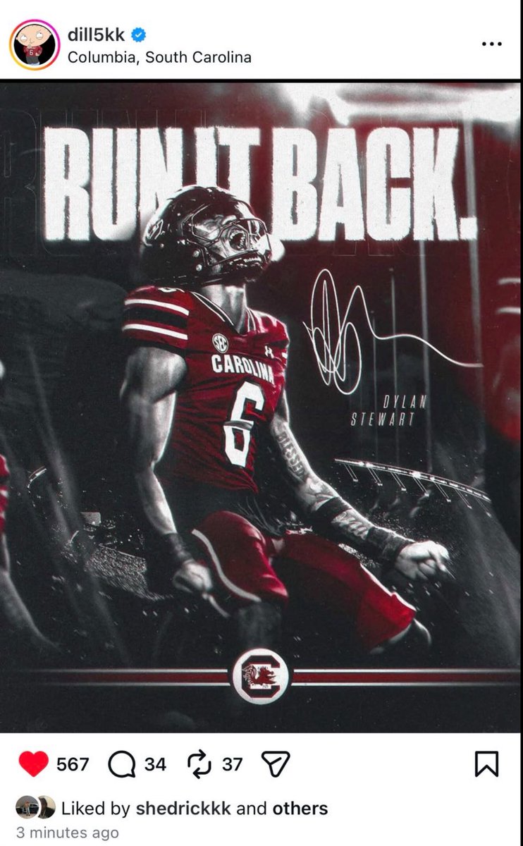 **Breaking**

Dylan Stewart announces on IG he will be back for his final season at Carolina!!!! 

Let’s gooooo!!!