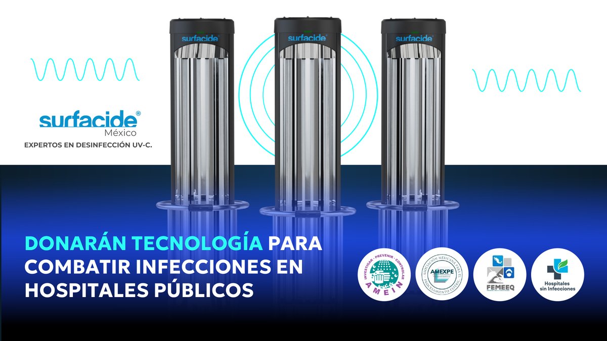 EsNota: <a href="/SurfacideUVC/">Surfacide</a>  anunció el lanzamiento de un protocolo de investigación conformado por 10 hospitales públicos de segundo y tercer nivel. 

Los equipos serán donados.

Consulta las bases aquí: hospitalsininfecciones.com/5987/luz-ultra…
