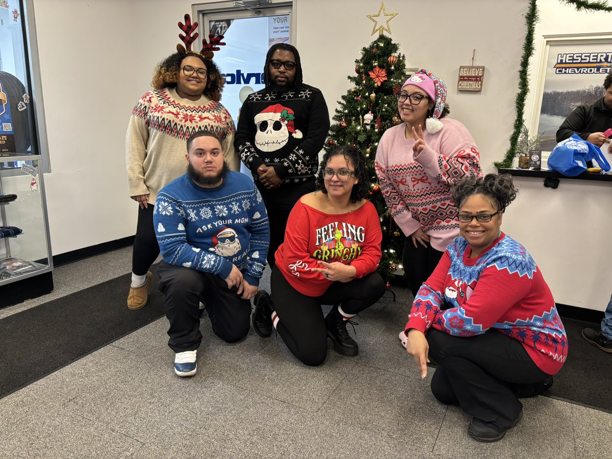 🎄✨ The holiday spirit was strong and the sweaters were even stronger!! Christmas Sweater Contest at Hessert Chevrolet! ✨🎄 <a href="/chevrolet/">Chevrolet</a> #Chevy #holiday