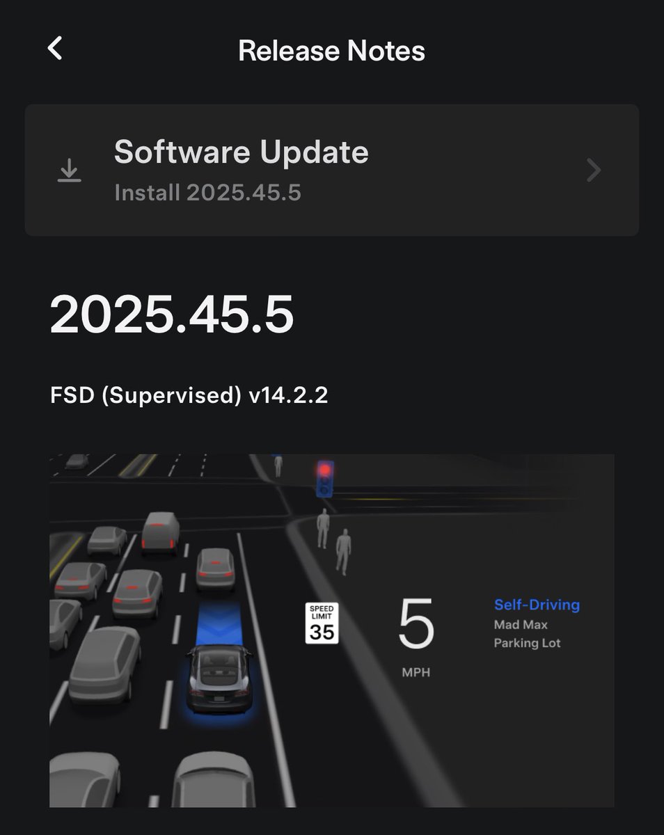 wholemars's tweet image. FSD 14.2.2 is rolling out! My Dad just got it on his Model S
