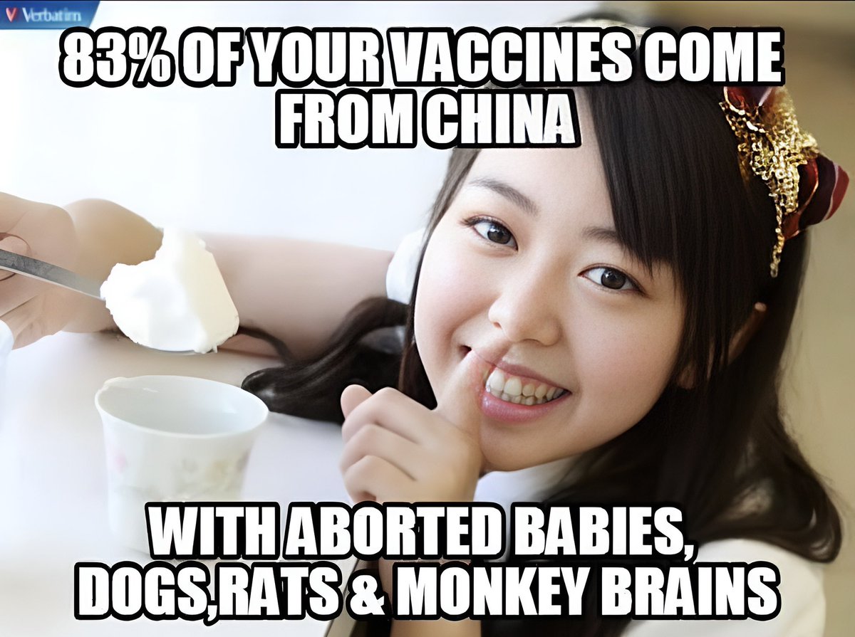 toobaffled's tweet image. Nice … now more than 80% of you and your children's vaccines are made in COMMUNIST CHINA with FDA inspections of the manufactures every 13 (THIRTEEN) years (as opposed to every 2 years with domestic manufacturers).

They've proven they can't even make safe PET FOOD or…
