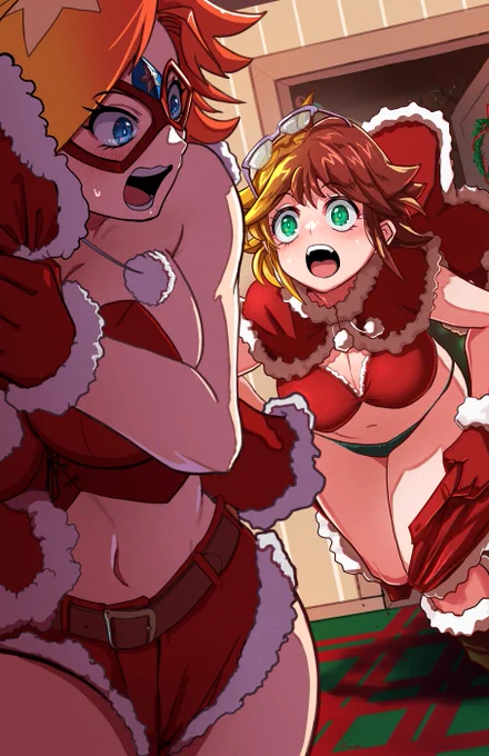 クリスマスイブですので、2022年、2023年、2024年に描いた仮面アメリカのクリスマス絵を