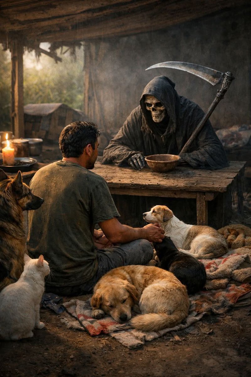 Si la muerte se sentara frente a mí
y me dijera:
—Termina de comer… ya es hora de irnos—
la miraría sin bajar la mirada
y, con el alma hecha nudo en la garganta, le diría:
Dame un momento más.
No para mí…
para ellos.
Para llenar sus platos una vez más.
Para asegurarme de que no