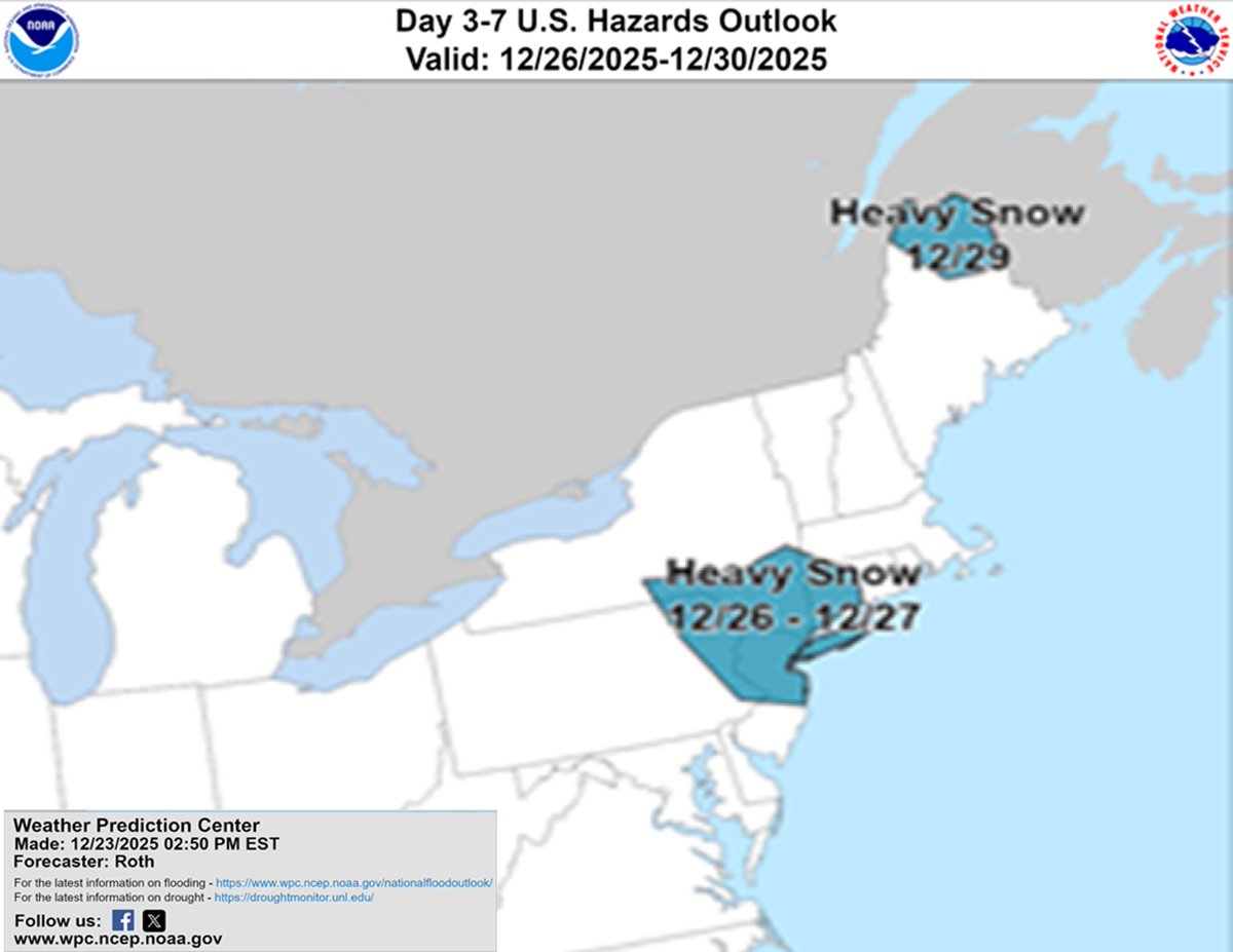 MeteoMark's tweet image. 🚨HEAVY SNOW LIKELY🚨
Where: Northeast PA, Northern New Jersey, Southeast New York, and Western Connecticut.
When: This Friday into Saturday 
(Dec 26th - 27th)
#PAwx #NYwx #NJwx #CTwx #Snow #wxtwitter #wxX