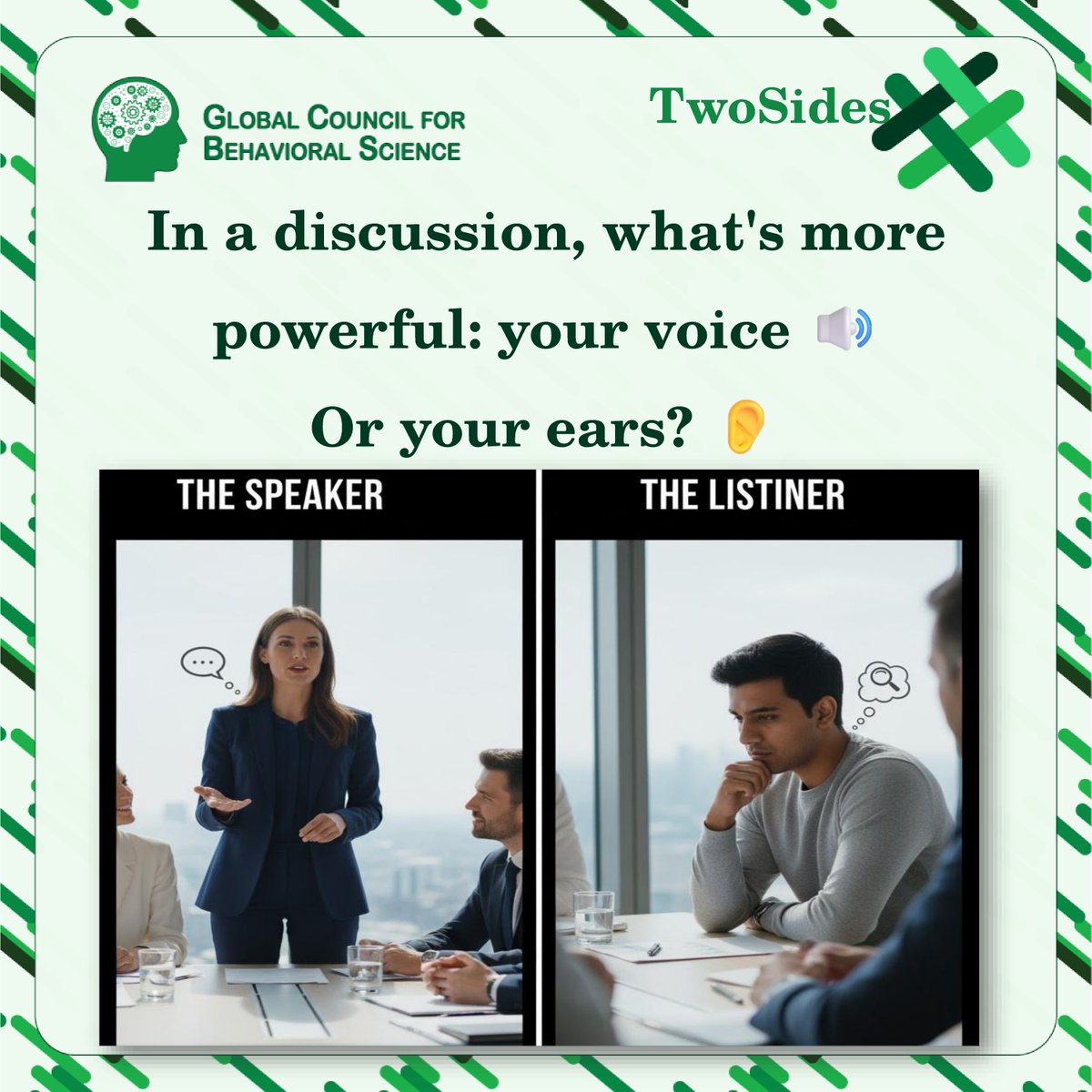 GcbsSocials's tweet image. In a discussion, what's more powerful: your voice 🔊 or your ears? 👂   

 #GCBS #TwoSides #CommunicationSkills #ActiveListening #PublicSpeaking #ProfessionalDevelopment