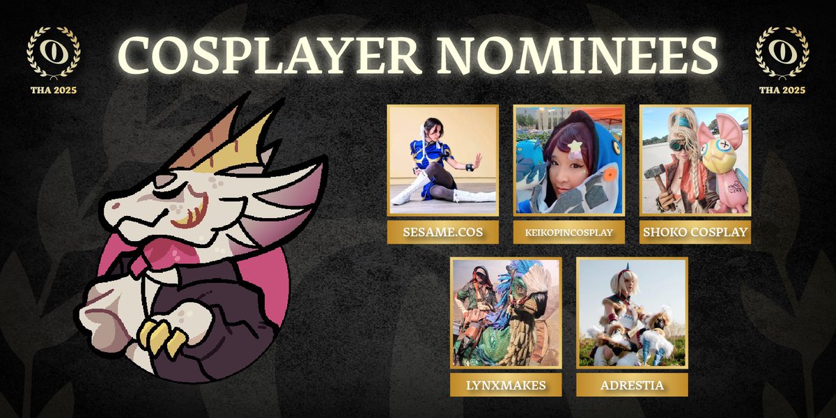 MonHunAwards's tweet image. 9. Cosplayer 🧵

Sesame Cosplay
@KeikoPinCosplay 
@ShokoCosplay 
LynxMakes
Adrestia