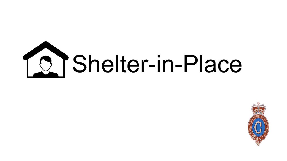 RNC_PoliceNL's tweet photo. ⚠️SHELTER IN PLACE⚠️

Residents are advised there is a  Shelter in Place for the area of James Place, St. John's due to an ongoing Police Operation. 

Everyone is asked to remain away from that area and obey all police commands. 

Updates to follow. 

#nltraffic https://t.co/YbF4cjmQMg
