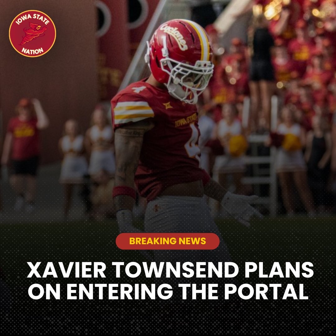 IowaStateNation's tweet image. 🚨 Iowa State WR Xavier Townsend plans on entering the Transfer Portal.
