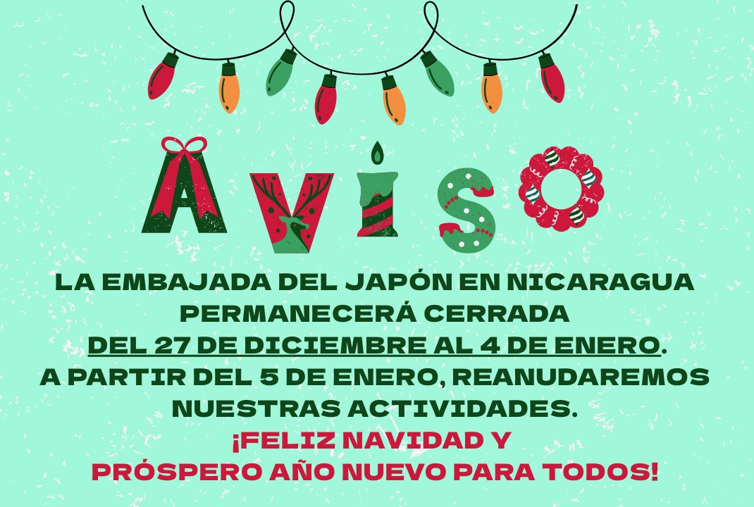 Embajada del Japón en Nicaragua/在ニカラグア日本国大使館 (@embjaponica) on Twitter photo 