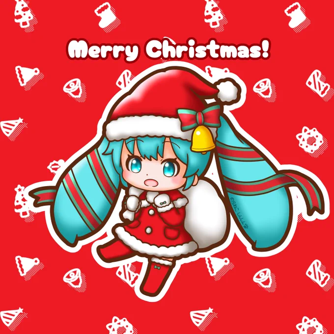 今日はクリスマス・イヴ サンタミクちゃん、今日の夜は忙しくなりそうだね #初音ミク