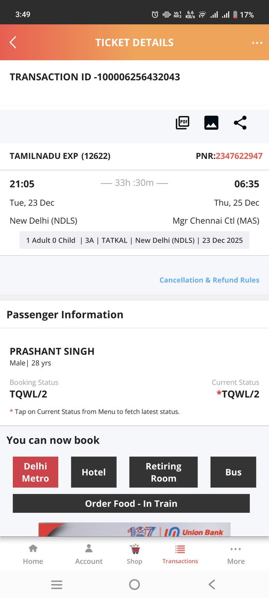 aliveprashant's tweet photo. Shame on railway service system we can't book tatkal tickets because agents are using software for book All tickets and now I'm facing refund issue till i didn't get any refund message check please and update @IRCTCofficial @RailwaySeva @Central_Railway https://t.co/MqmFoSHCVq