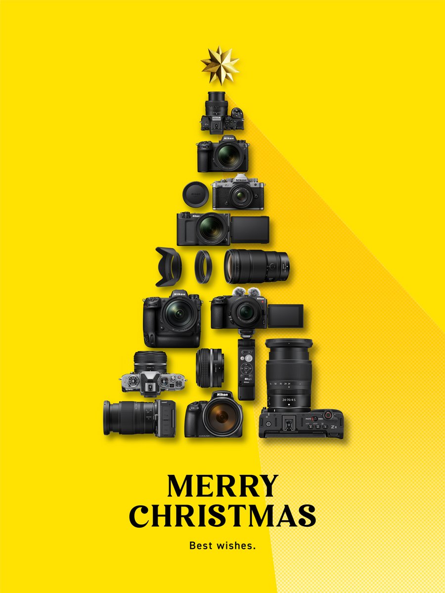 ✮𖠿𖥧𖠿𖥧𖤣↟ 𓂃𓈒𓂂𓐍♱
*𝕄𝕖𝕣𝕣𝕪 𝕏𝕞𝕒𝕤*

みんな、イルミネーションやテーブルシーンなど、クリスマスならではの撮影を楽しんでるかな♪＾＾
⋱⋰ ♱ ⋱⋰
*　 ✮ *
　　▲　*
*　▲ ▲
　▲ ▲ ▲　*
*▲ ▲ ▲ ▲*
_＿__■__＿_

ニコンのカメラとレンズでツリーをつくってみたよ☆