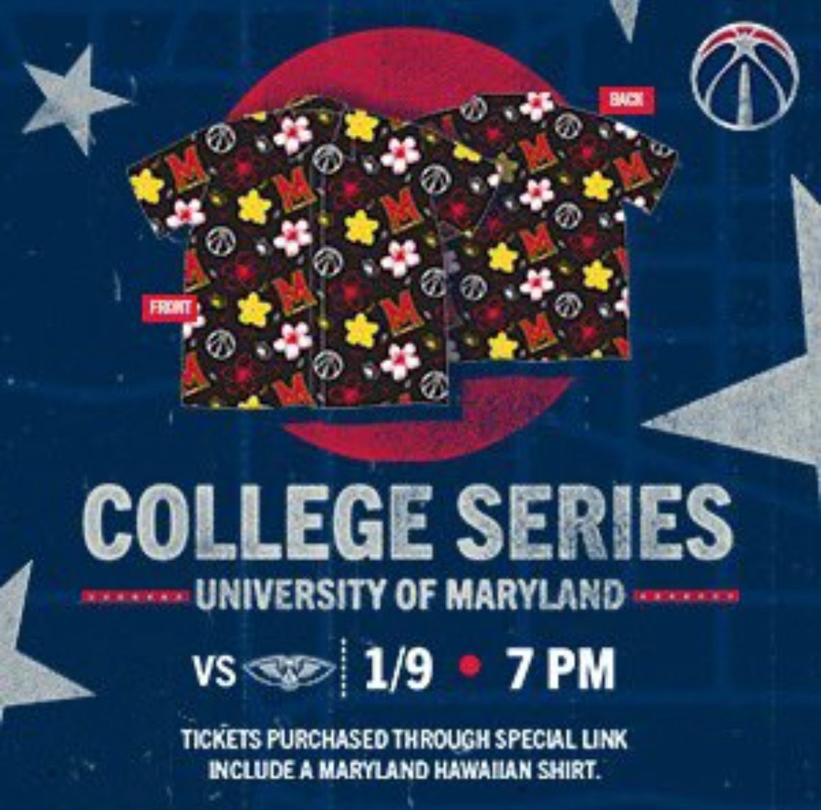 Only a few shirts remain! Grab your tickets to Maryland Night at the Wizards before they sell out. We can't wait to welcome Derik Queen back to the DMV. We hope to see you at Capital One Arena on January 9th!

Register: umd.alumniq.com/index.cfm/even…