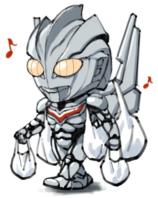 「たくさん買い物してクリスマスパーティに備えるノア」っていうのが降ってきたので描いた謎のらくがき 