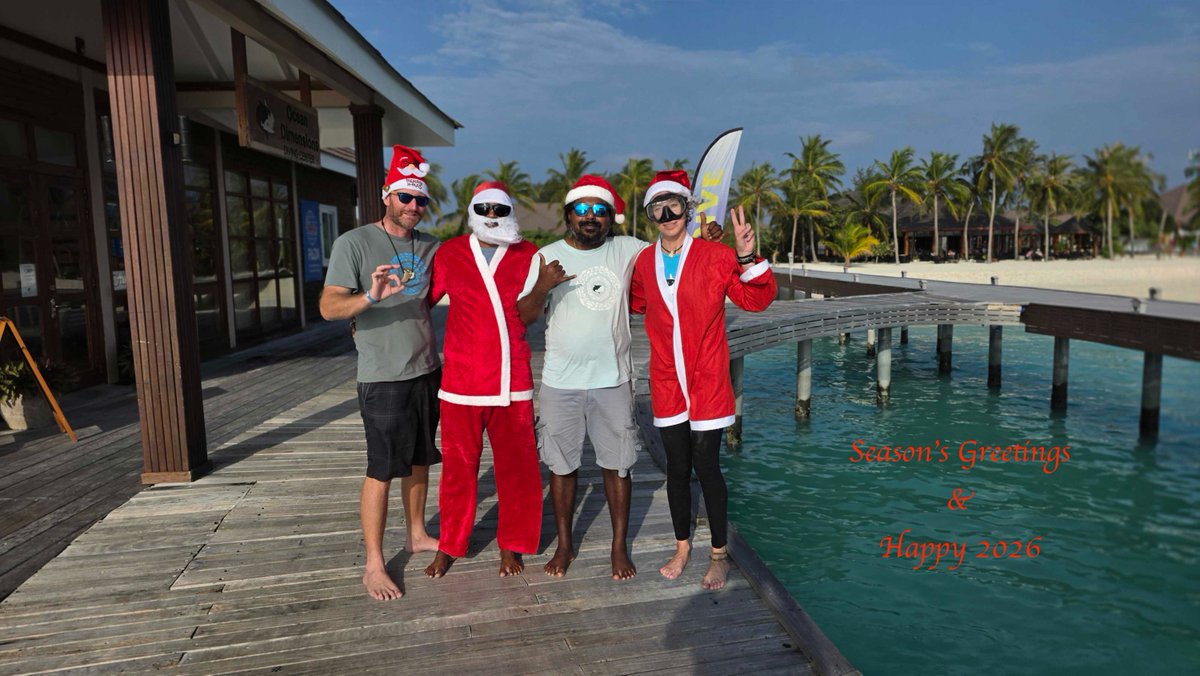 We hope 2025 brought you happiness with lots of good memories. From the Maldives we wish you a wonderful festive season and a great start into 2026!
Ocean Dimensions teams at <a href="/dhigufaru/">Dhigufaru Island Resort</a>  &amp; <a href="/BrenniaMaldives/">Brennia Maldives</a> 
#FestiveSeason #Xmas2025 #Maldives #HappyNewYear2026