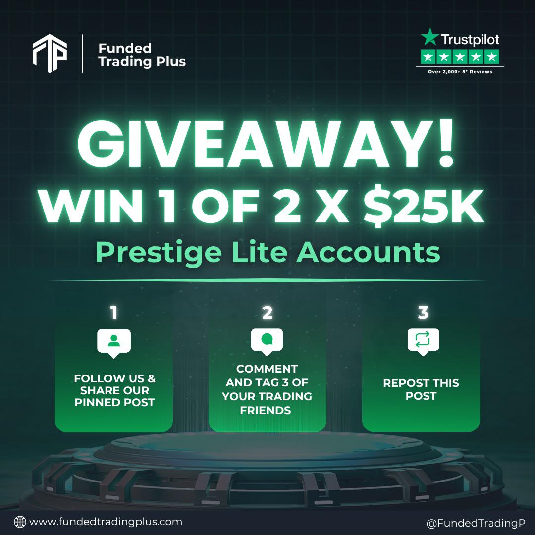 🎁 Giveaway! $25,000 accounts for 2  traders 

Rules:
 
1. Like &amp; Repost

2. Follow me &amp; <a href="/FundedTradingP/">Funded Trading Plus</a> <a href="/BellaTradeft/">Bella</a> <a href="/thisMVP/">MVP</a> 
 
3. Mention 3 Traders

4. Stay Active 

🎄Good luck 🎁