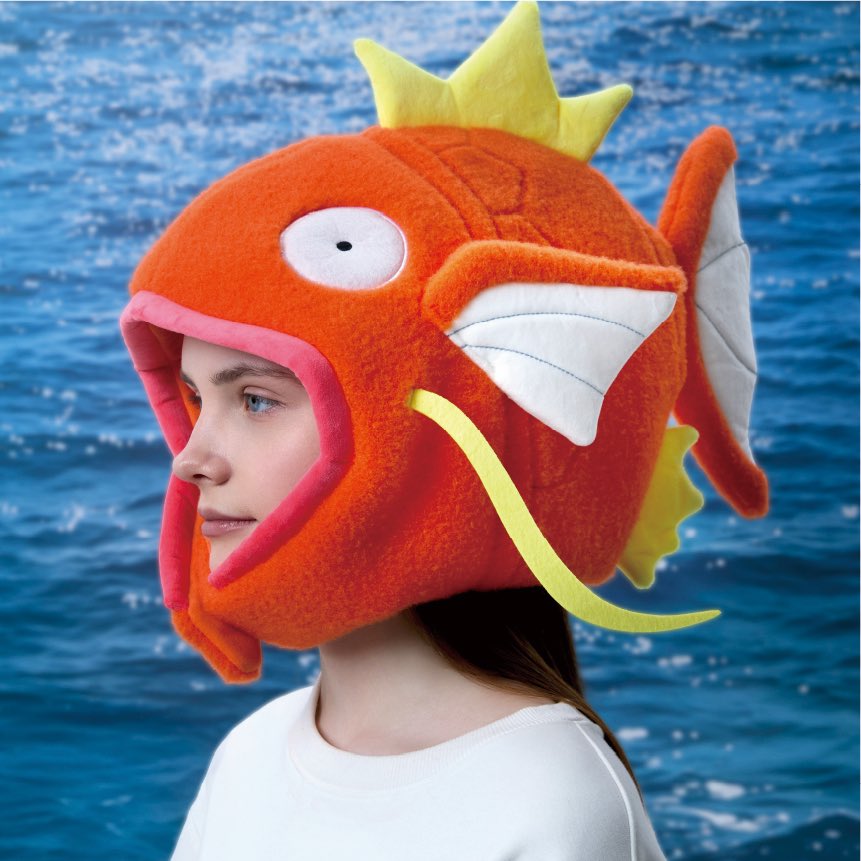 韓国 ポケモン ポップアップ コイキング 帽子 ふわふわで頭を広く包んでくれるコイキング帽子 韓国ポケモンストア