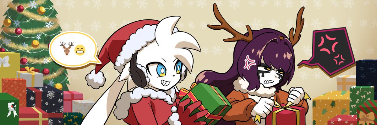 PogoStadiumEN's tweet photo. 🎄 It's Christmas Eve! 🎄

Apollo 🐇 and Benny 🐸 are helping out Santa 🌟🎅

Who are you spending Christmas with?

#POGOStadium #illustration #illust #Xmas2025 https://t.co/I4qC9r8lEi