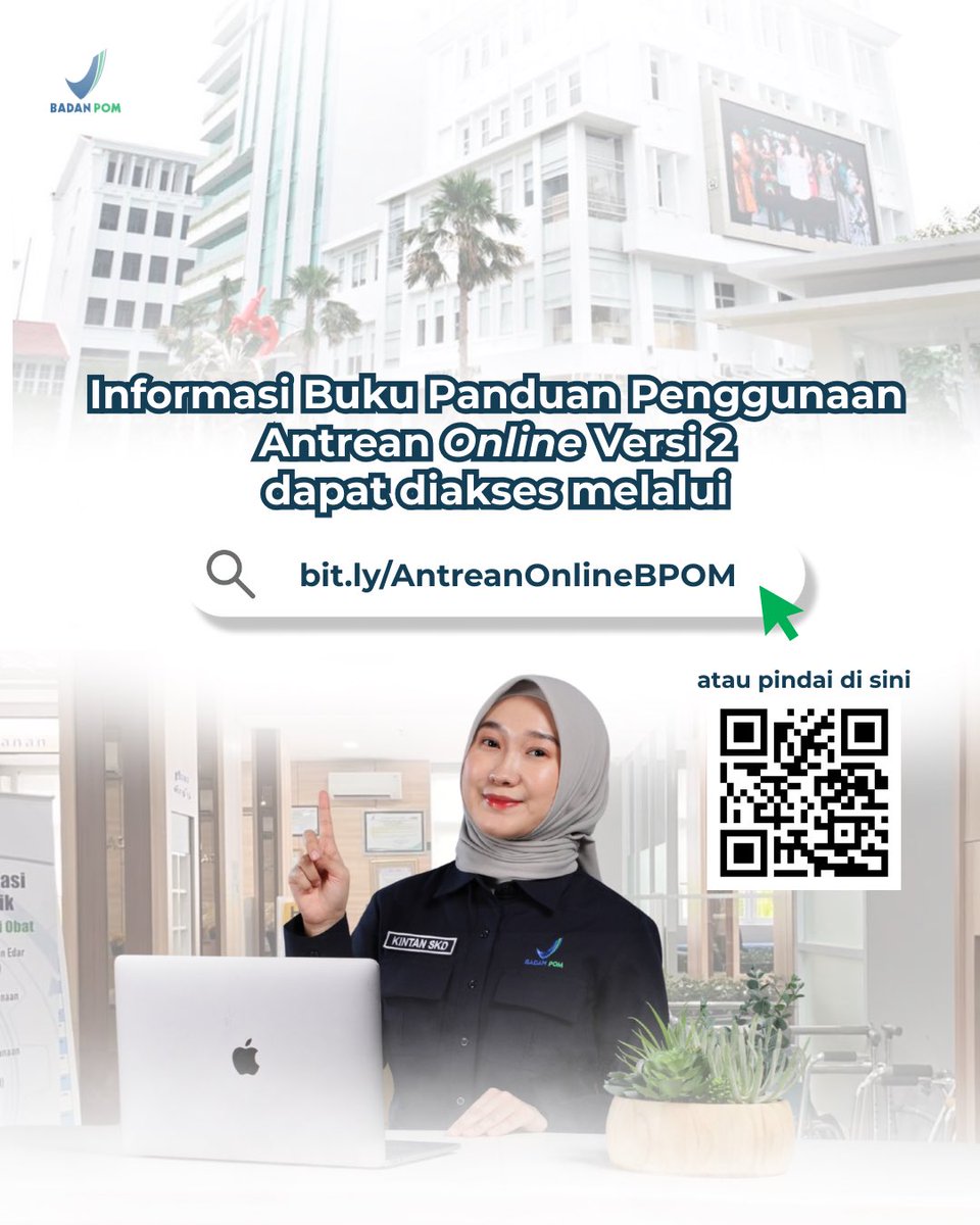 BPOM_RI's tweet photo. #SahabatBPOM ada informasi terbaru nih mengenai antrean online BPOM.

Terdapat perubahan sistem antrean online versi 2 yang memudahkan para pengguna.

Cek informasinya, yuk!

#BPOMRI
#HALOBPOM1500533 https://t.co/spWsTAavZV
