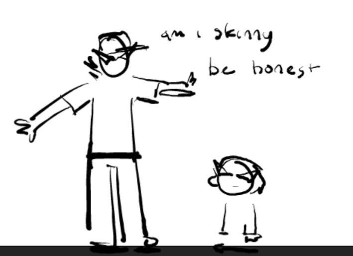 malwarepup_'s tweet image. au where bro is really really insecure about his weight