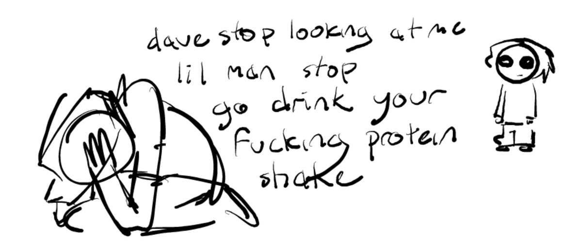 malwarepup_'s tweet image. au where bro is really really insecure about his weight