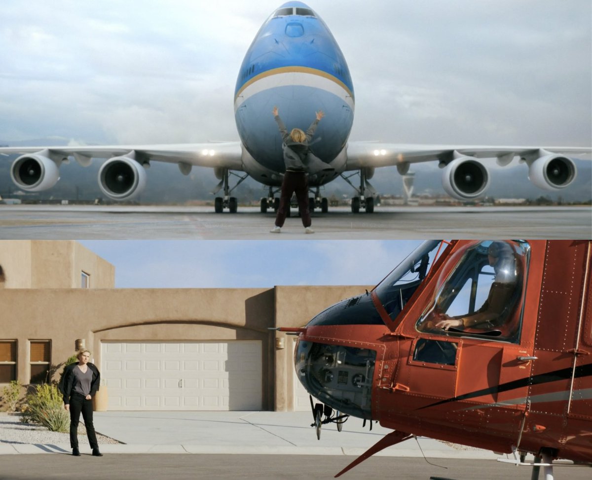 lionesspike's tweet image. started off with carol stopping the plane, and now she’s watching zosia fly away #pluribus