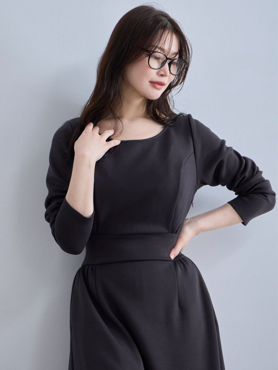 裏起毛プルオーバーティアードワンピース 柔らかくて優しいふわふわの