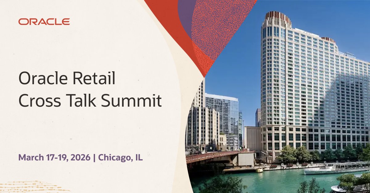 Have you registered for Oracle Retail Cross Talk Summit in Chicago? 

Sign up here for this exclusive event to explore the latest innovations and help shape the future of #retail: social.ora.cl/6015CkkqD
