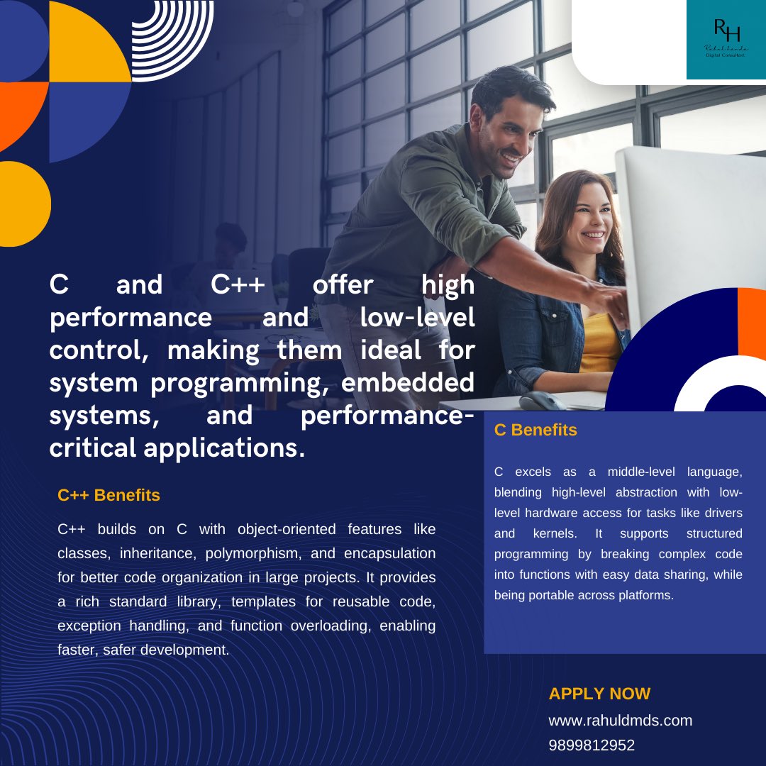MarketerRahul's tweet image. C and C++ programming languages offer key benefits for performance-critical applications and foundational skill-building.
#CProgramming #CppProgramming #LearnC
#MasterCPlusPlus #CodingBasics
#SystemProgramming #EmbeddedSystems
#OOPConcepts #CodeEfficiency
#Programming Tips