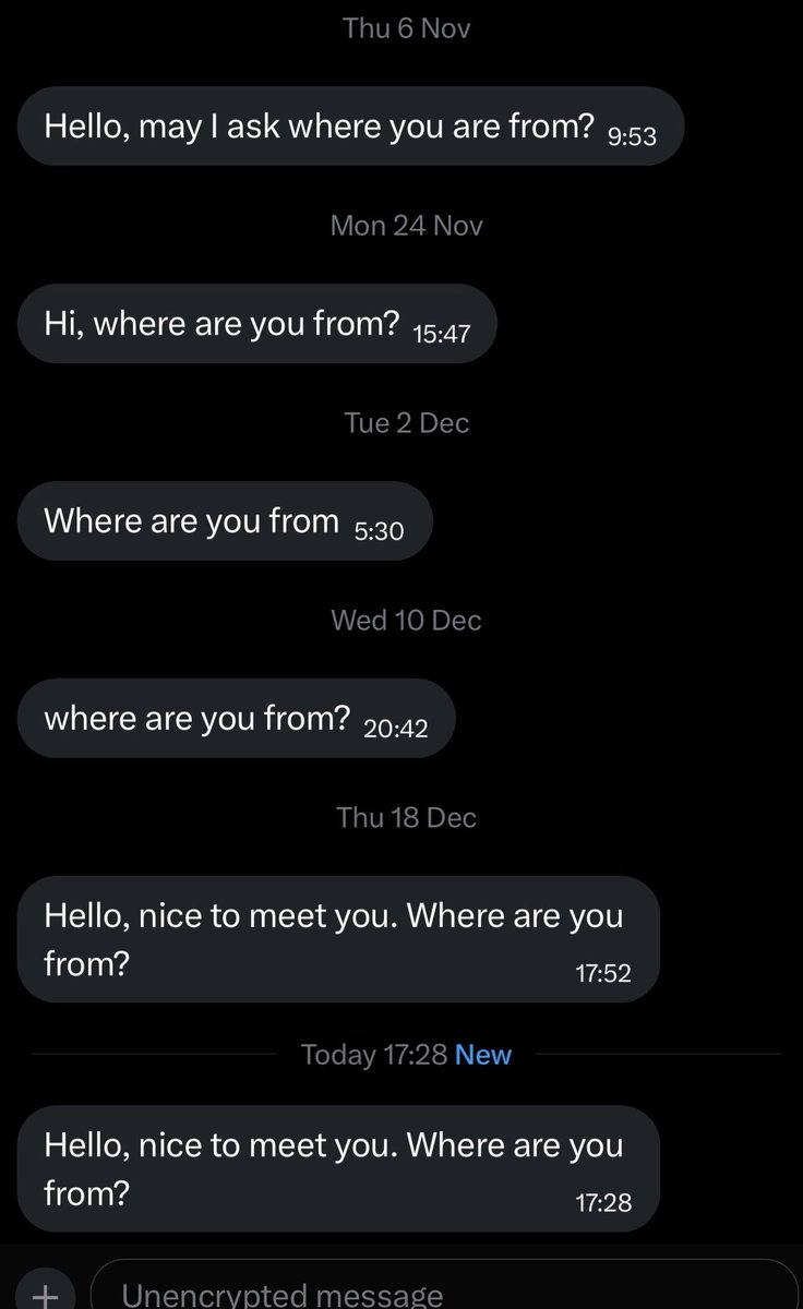 I think he wants to know where I’m from …