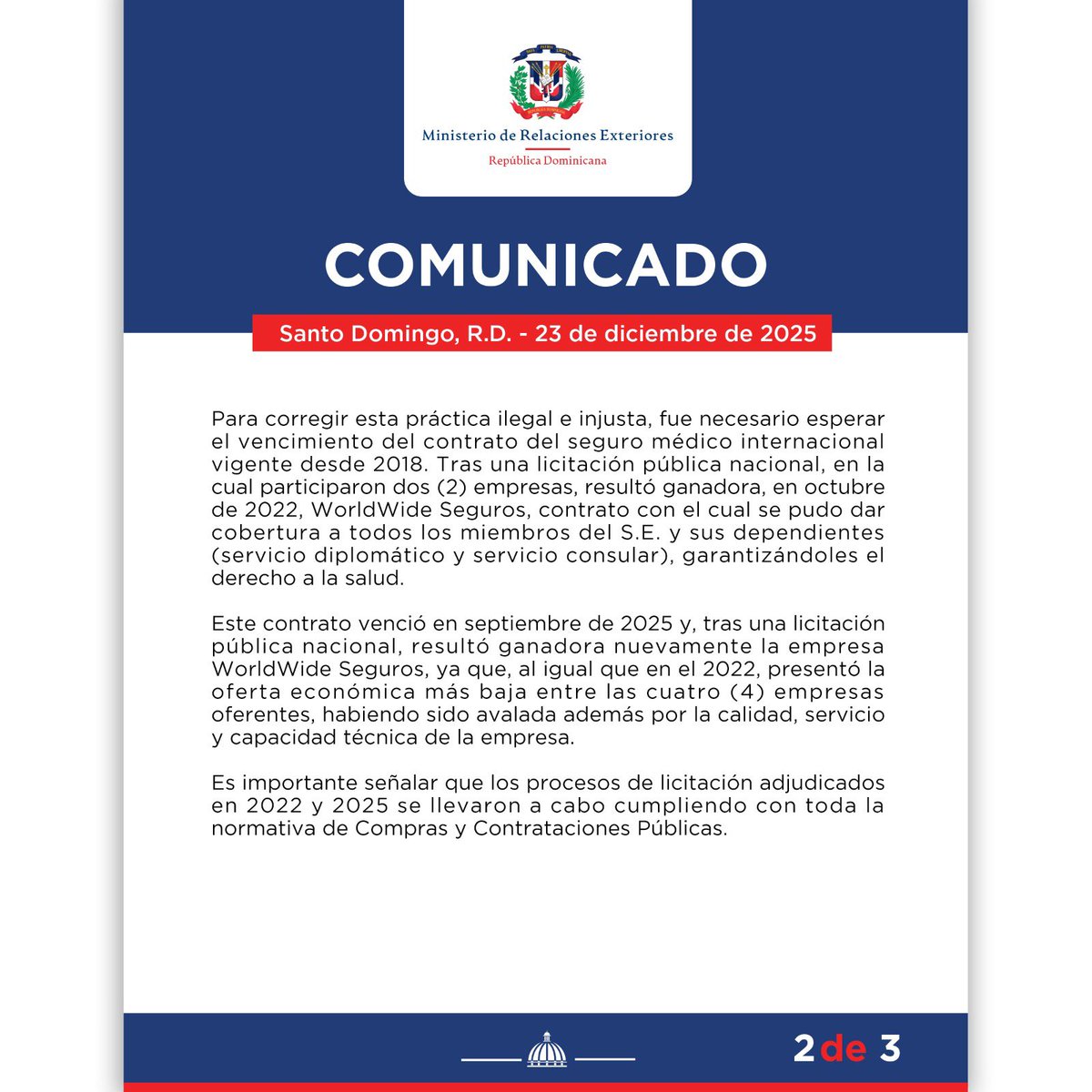 Cancillería de República Dominicana tweet media