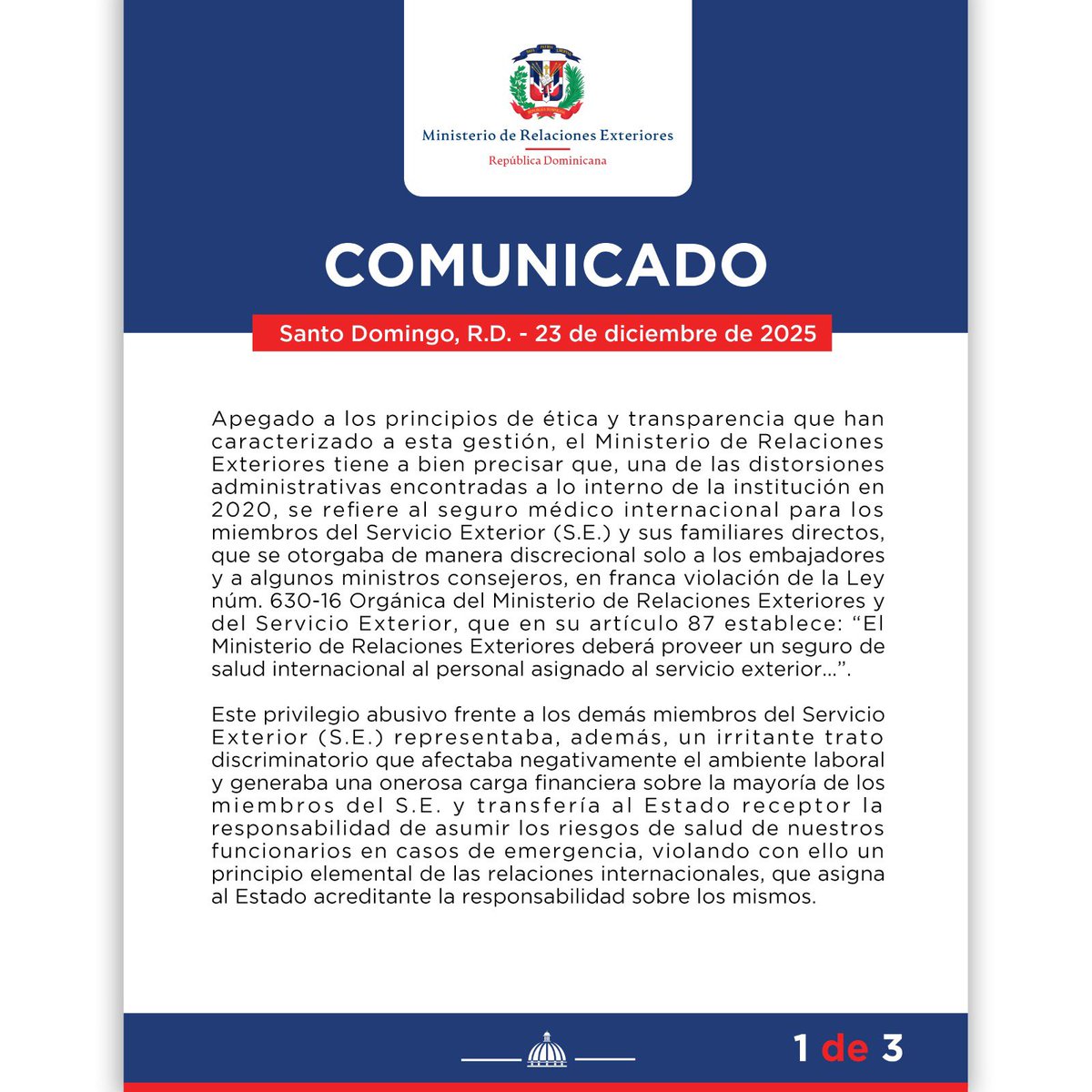 Cancillería de República Dominicana tweet media