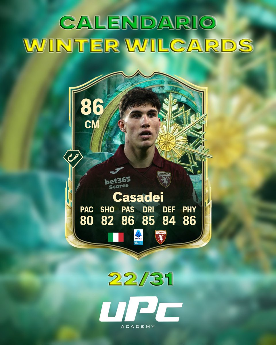 1 SBC por día WINTER WILDCARDS 🚨 22/31

Años anteriores, en diciembre, tuvimos SBC's por día. Ahora vamos a subir un jugador diario con el número del dorsal que corresponda al día.

Este sería el número 22. ¿Quién se lo haría? 🤔

📸<a href="/ToxideX11_EAFC/">UPC Toxi</a>

👉<a href="/ToxideX11_EAFC/">UPC Toxi</a>