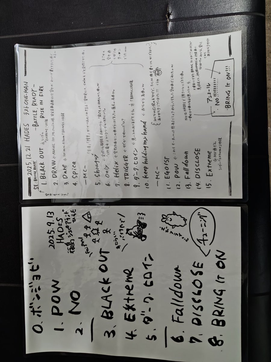 空也さんから頂いた、セットリストをラミネートしました👍️☺️

宝物です😍

#ヘイディーズ
#HADES
#紗良
#空也
#yuri
#mayo
#セットリスト