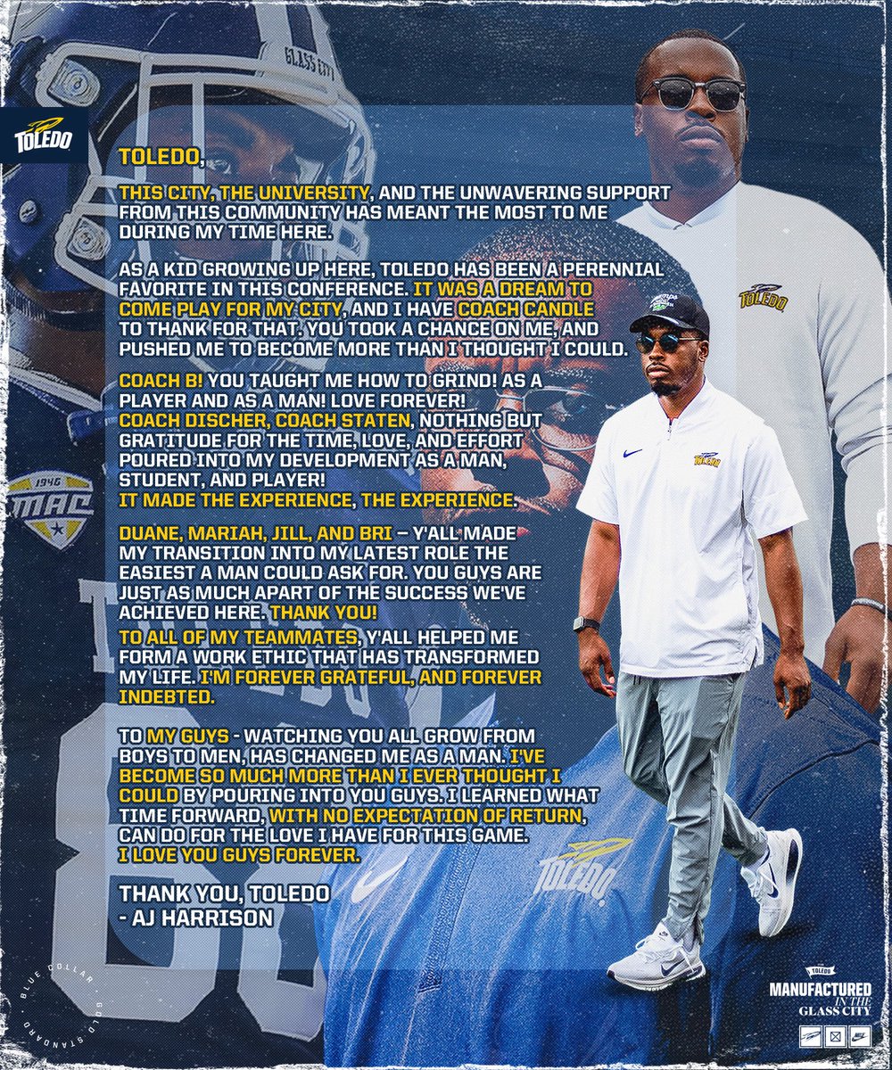 aj_harrisonjr's tweet image. With a full heart
Thank you, Toledo 💛💙
#ForeverARocket