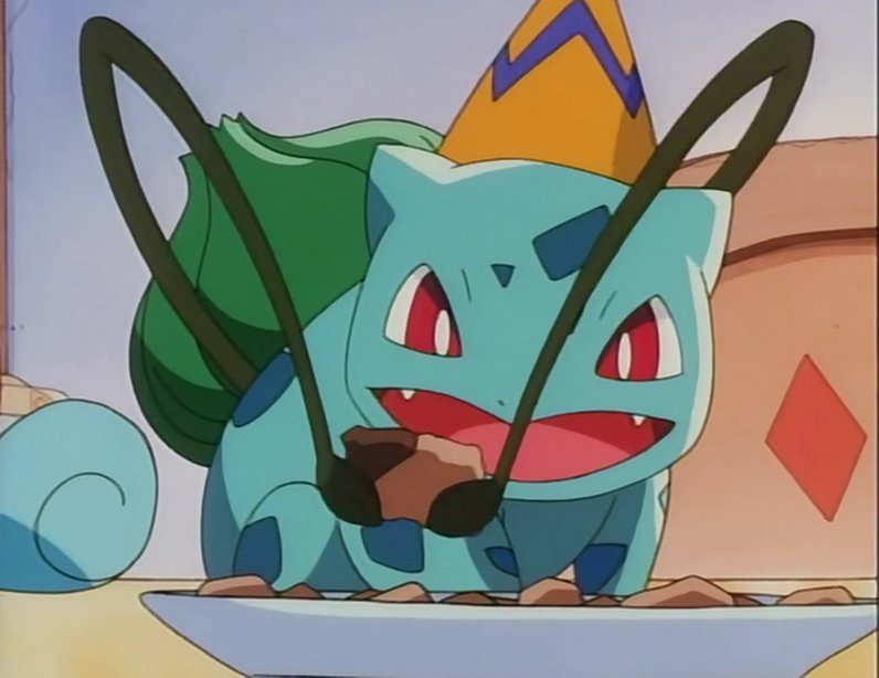 OoCPokemon's tweet photo. bulbasaur admiring the bulbasaur christmas shaped cookie ♥️ https://t.co/vNwcmb2P5i